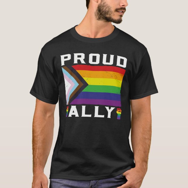 LGBT Gay Pride Month  Proud Ally T-Shirt (Front)