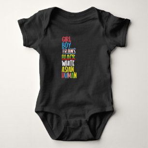 LGBT Gay Pride Month  Trans Black White Asian Baby Bodysuit