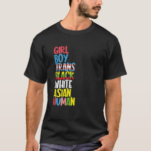 LGBT Gay Pride Month Trans Black White Asian Human T-Shirt