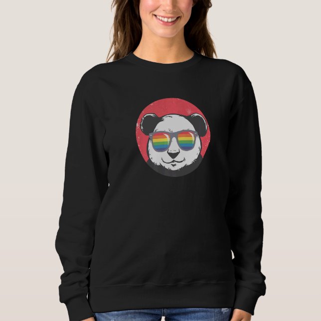 Lgbt Gay Pride Panda Cool Gay Bear Sweatshirt (Front)