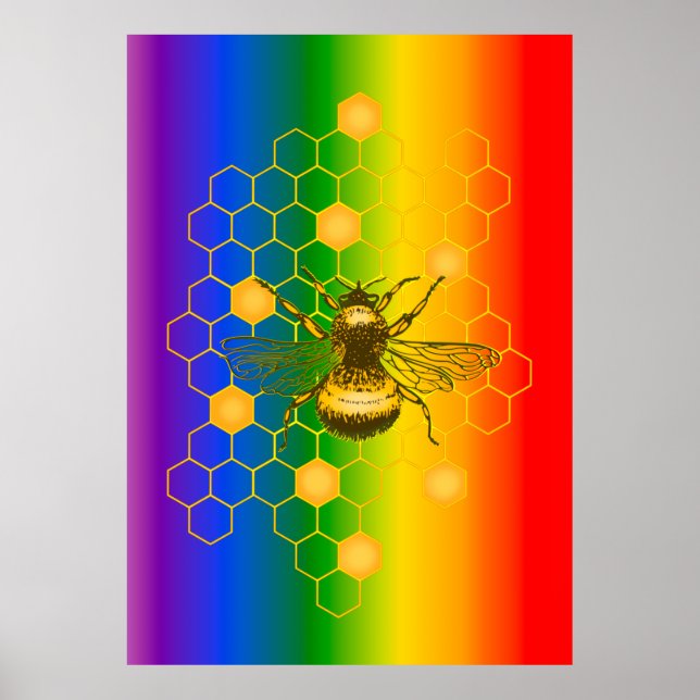 LGBT Gay Pride Rainbow Bee-live Poster (Front)