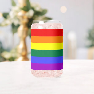 LGBT Gay Pride Rainbow Flag Can Glass