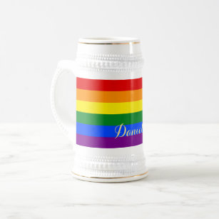 LGBT Gay Pride Rainbow Flag Colors Beer Stein Mug