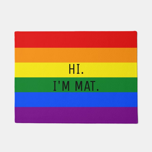 LGBT Gay Pride Rainbow Flag Colours Funny Entrance Doormat (Front)