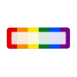 LGBT Gay Pride Rainbow Flag Stripe Return Address Label