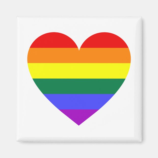 LGBT Gay Pride Rainbow Heart Magnet (Front)