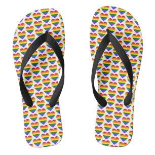 LGBT Gay Pride Rainbow Heart Pattern Thongs