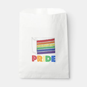 LGBT Gay Pride Rainbow Layer Wedding Cake Slice Favour Bag