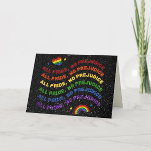 LGBT Glitter All Pride No Prejudice Card
