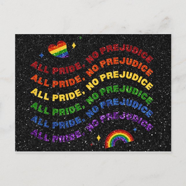 LGBT Glitter All Pride No Prejudice Card (Front)