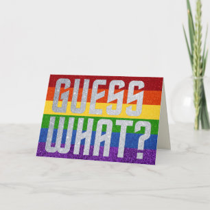LGBT Glitter Guess What? Coming Out Card