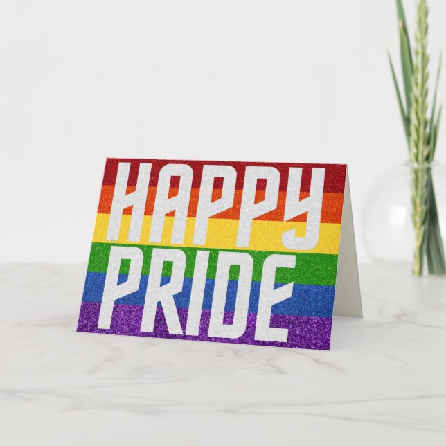 LGBT Glitter Happy Pride Card (Front)
