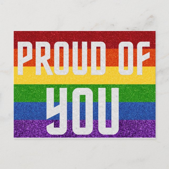 LGBT Glitter Proud Of You Card (Front)