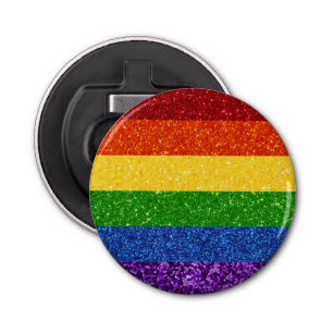 LGBT Glitter Rainbow Pride Flag Bottle Opener