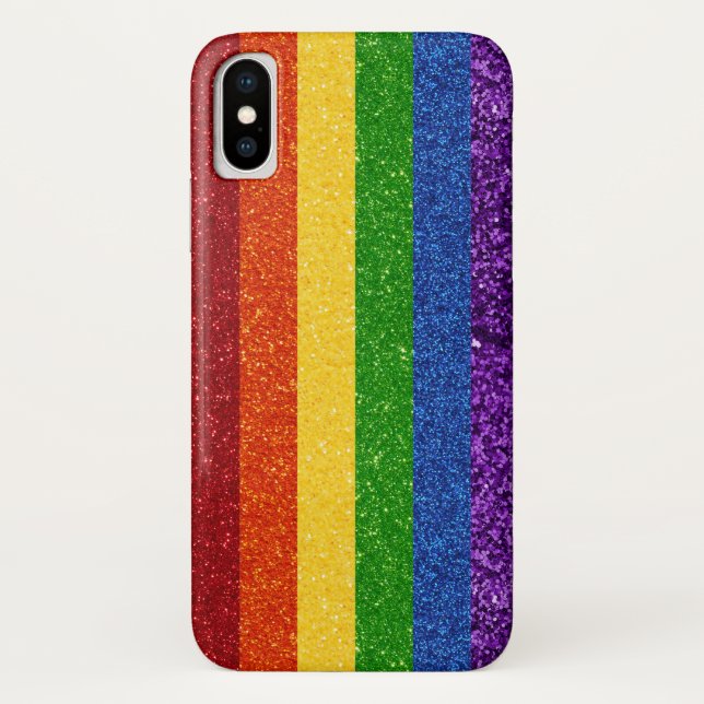 LGBT Glitter Rainbow Pride Flag Case-Mate iPhone Case (Back)