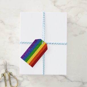 LGBT Glitter Rainbow Pride Flag Gift Tags