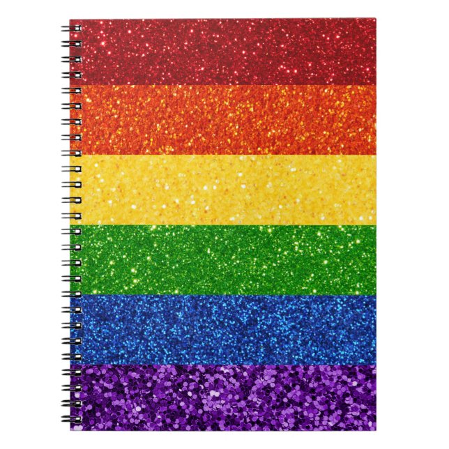 LGBT Glitter Rainbow Pride Flag Notebook (Front)
