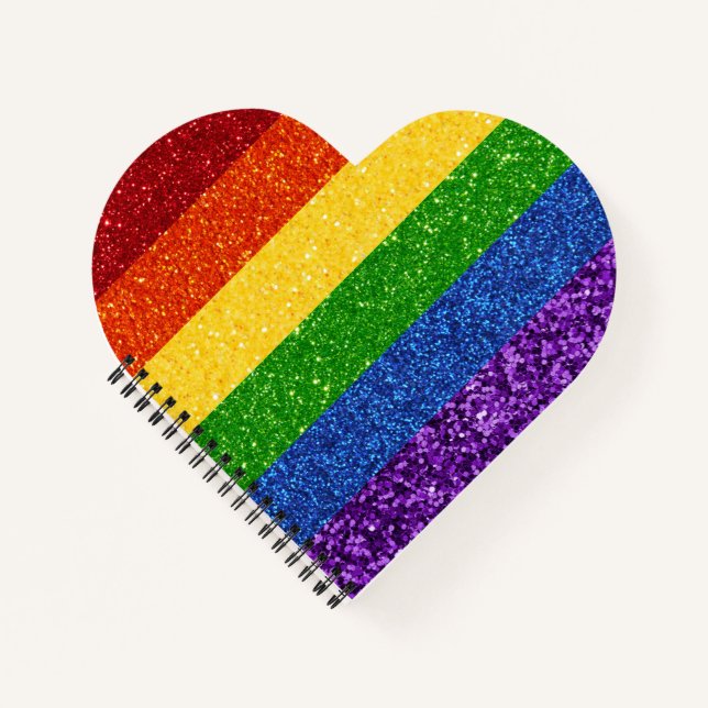 LGBT Glitter Rainbow Pride Flag Notebook (Front)