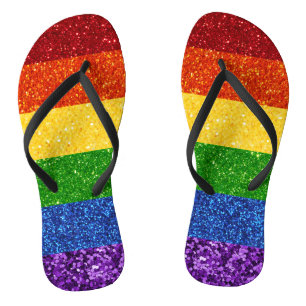LGBT Glitter Rainbow Pride Flag Thongs