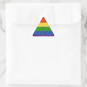 LGBT Glitter Rainbow Pride Flag Triangle Sticker