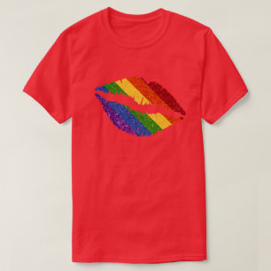 LGBT Glitter Rainbow Pride Lips T-Shirt