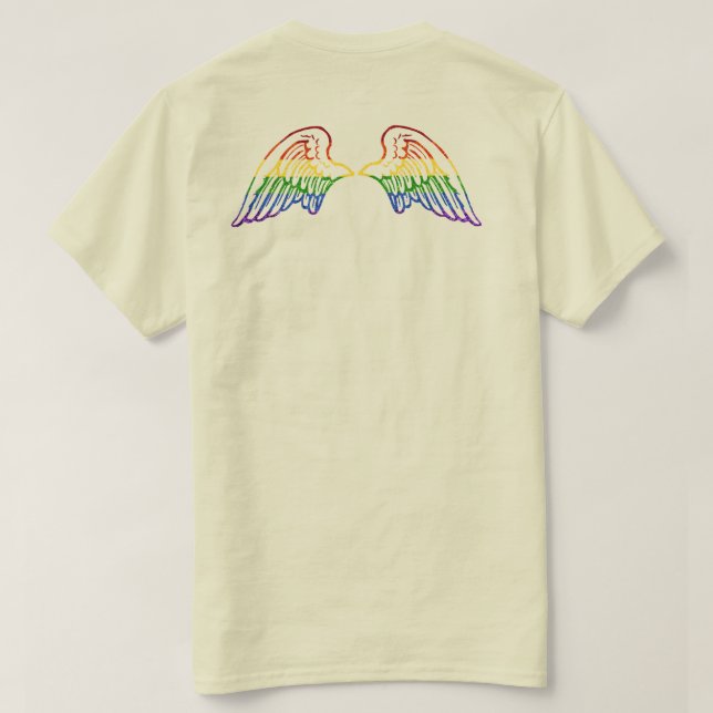 LGBT Glitter Rainbow Wings T-Shirt (Design Back)