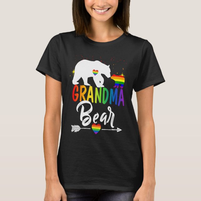 LGBT Grandma Bear Gay Pride Rights Rainbow Grandma T-Shirt (Front)