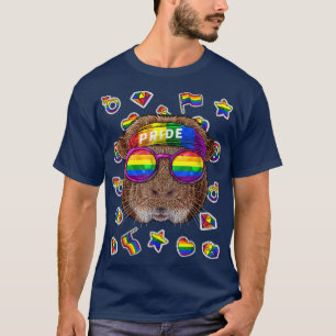 LGBT Guinea Pig Gay Pride Month Farm Animal Rainbo T-Shirt