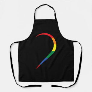LGBT Half Heart Love Couple Gay Pride Month Apron
