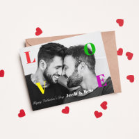 LGBT Happy Valentine's Day Custom Photo Monogram