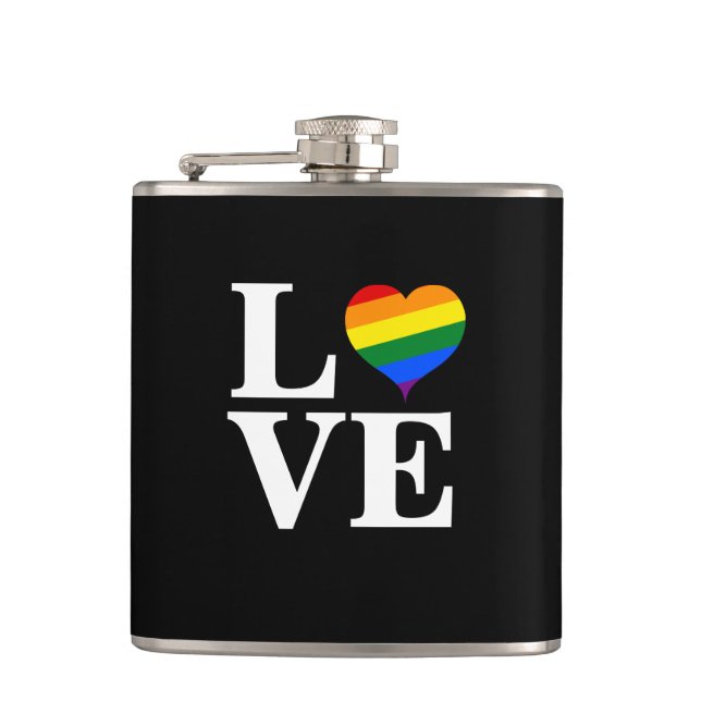 LGBT Heart Hip Flask (Front)