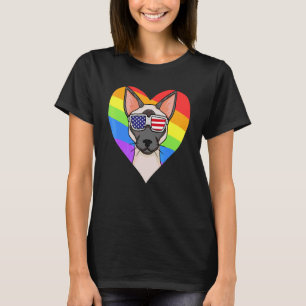 Lgbt Heart Love Gay Pride Rainbow Animal Siamese C T-Shirt