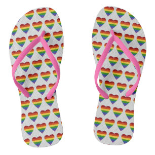 LGBT Heart Pride Flag Glitter Thongs