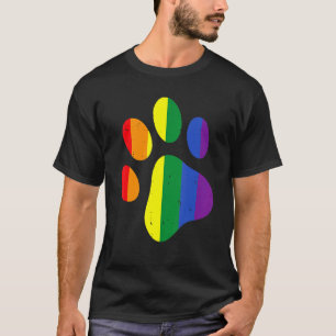 Lgbt Heart Rainbow Dog Paw Lgbt Pride Lgbt Support T-Shirt