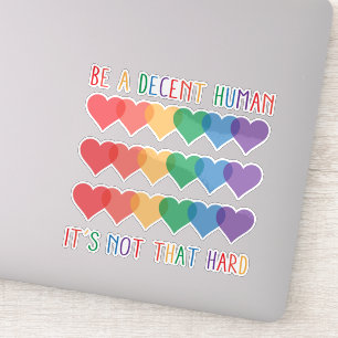 LGBT Heart Retro Be A Decent Human It's Not That