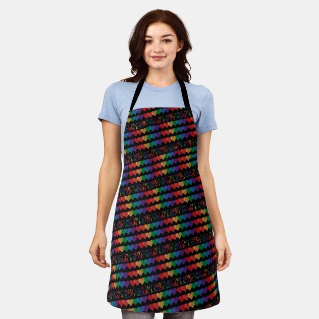 LGBT Heart Retro Be A Decent Human It's Not That Apron (Worn)