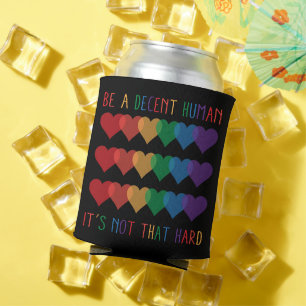 LGBT Heart Retro Be A Decent Human It's Not That Can Cooler