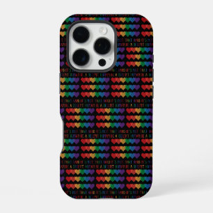 LGBT Heart Retro Be A Decent Human It's Not That iPhone 16 Pro Case