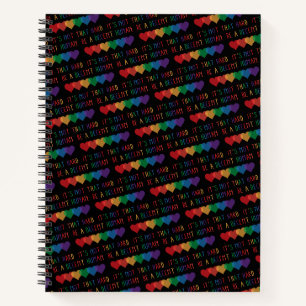 LGBT Heart Retro Be A Decent Human It's Not That Notebook