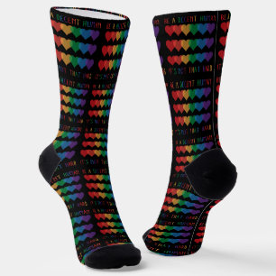 LGBT Heart Retro Be A Decent Human It's Not That Socks