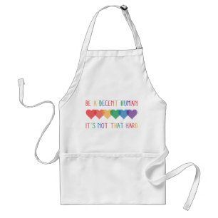 LGBT Heart Retro Be A Decent Human It's Not That Standard Apron