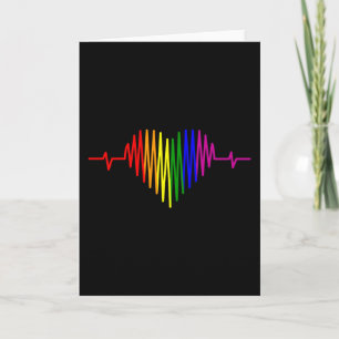LGBT Heartbeat LGBT Pride Month LGBTQ Rainbow Flag Card