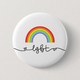 LGBT Hearts & Rainbows 6 Cm Round Badge