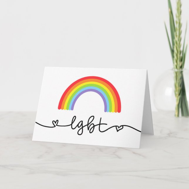 LGBT Hearts & Rainbows Card (Front)