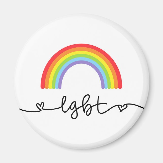 LGBT Hearts & Rainbows Magnet (Front)