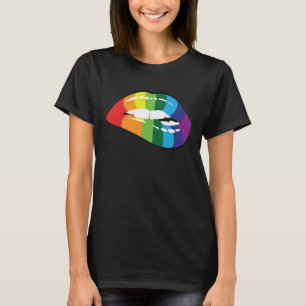 LGBT Human Rights, LGBT PRIDE Rainbow Lips Gay Les T-Shirt