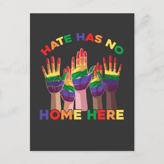 LGBT Human Rights Transgender Rainbow Flag Hands Postcard (Front)