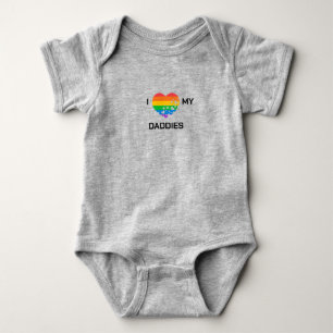 LGBT I LOVE MY DADDIES GAY DADS BABY BODYSUIT
