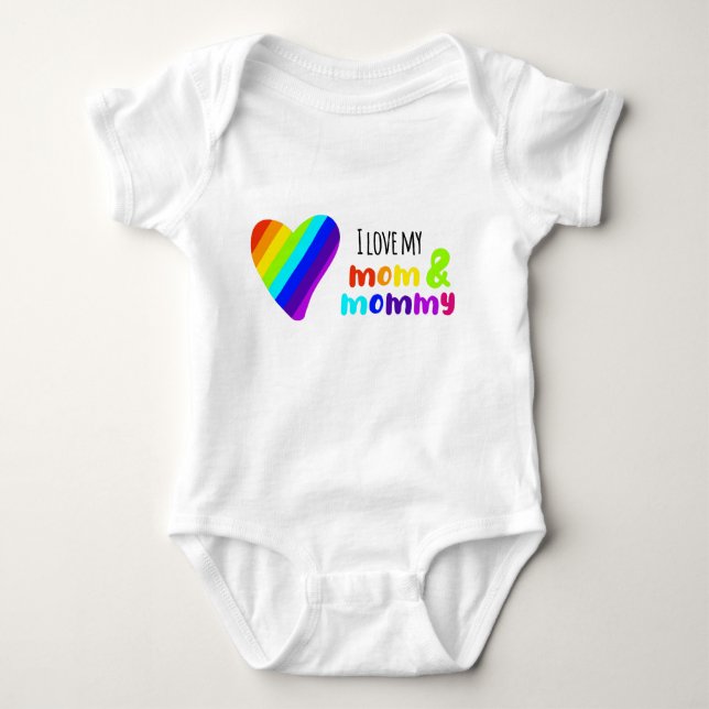 LGBT I love my mum and mummy Baby Bodysuit (Front)