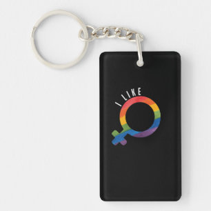 LGBT "I love women" Key Ring